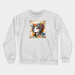 Fluttering Elegance: A Symphony of Women in Butterfly-Inspired Art Crewneck Sweatshirt